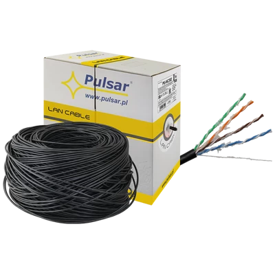 PULSAR PU-NC302 UTP kültéri kábel; Cat5e; 24AWG réz mag; PE köpeny / gél kitöltés; Fca; 305 m/doboz