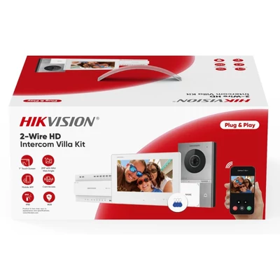 HIKVISION DS-KIS705EY Kétvezetékes HD video-kaputelefon szett; kültéri; fehér beltéri; disztributor