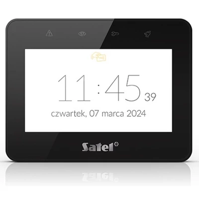 SATEL INT-TSG2R-B 4,3" érintőképernyős kezelő; fekete; Mifare hitelesítés