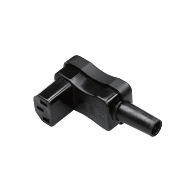 Kaiser 798/sw/C Lengő hálózati műszercsatlakozó aljzat, 3 pól., pipa, 10 A, fekete, C13,