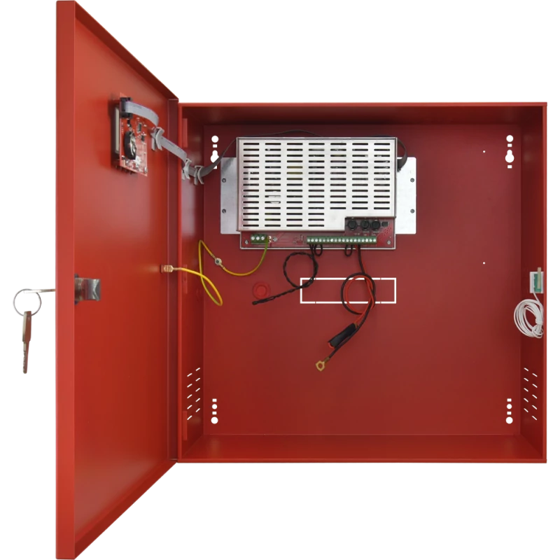 PULSAR EN54C-5A40LCD Szünetmentesíthető tápegység tűz- és füstjelző rendszerekhez; 27,6V / 5A / 2x40