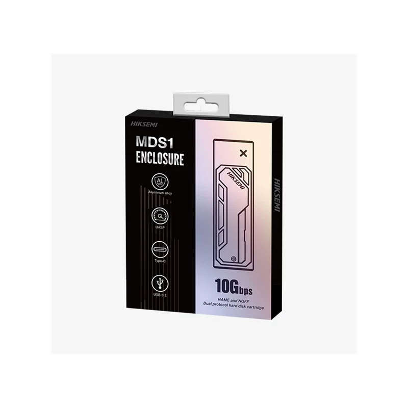 HIKSEMI HS-HUB-MDS1(STD)/NVME/SATA Hikvision Külső ház M.2 - USB3.2, Type-C, Ezüst