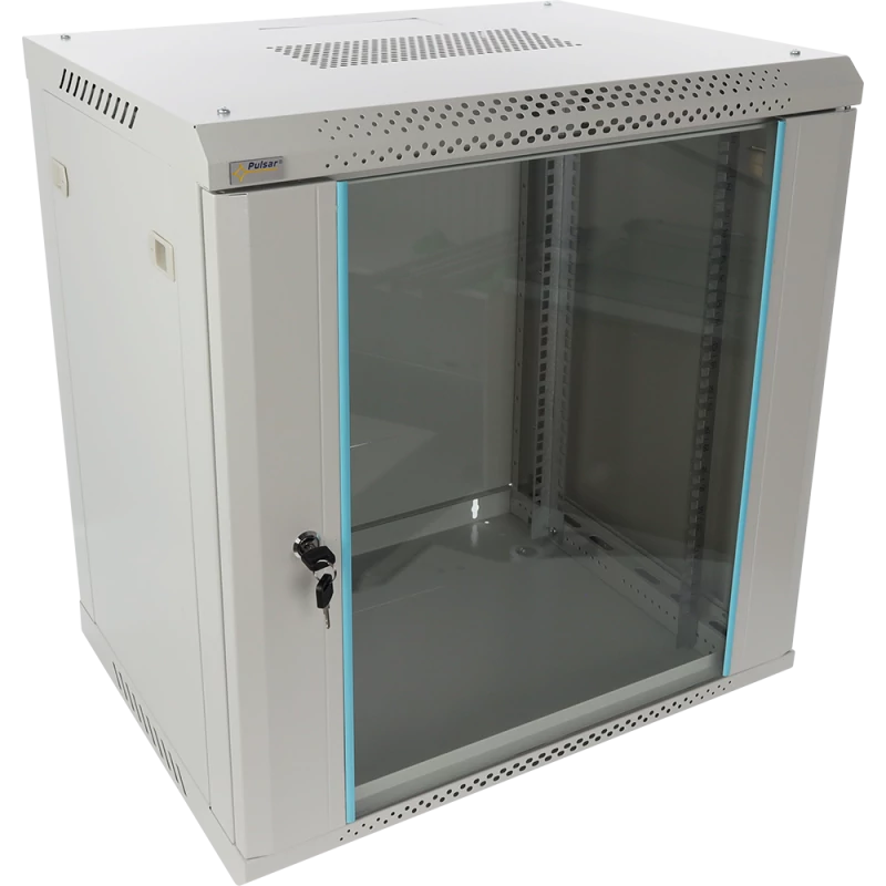 PULSAR RWA1264-G 19" 12U 600x450 fali rack szekrény; lapraszerelt; szürke; könnyített kialakítás