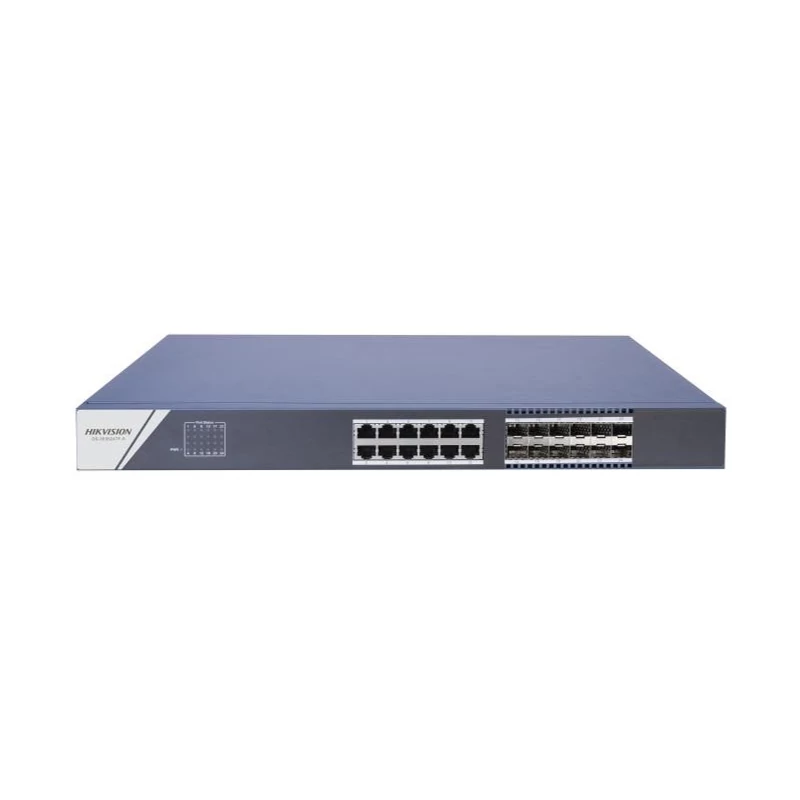 HIKVISION DS-3E0524TF (B) Gigabit Switch, 12 gigabit rj45+12 port, fém házas