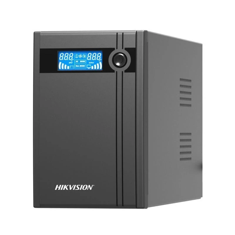 HIKVISION DS-UPS2000/GER Szünetmentes tápegység;2000 VA/1200 W;LCD kijelző;2 db beépített akkumulátor 12V/9Ah;4db Schuko