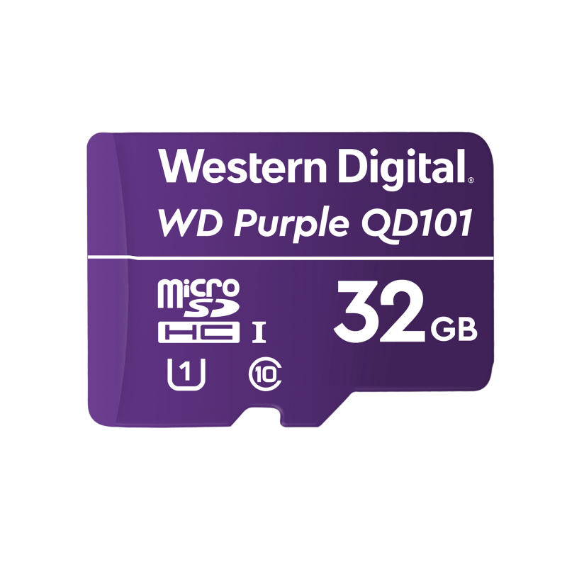 WESTERN DIGITAL WDD032G1P0C WD Purple 32GB micro SD kártya; microSDHC; Class 10 UHS-I; 24/7; 100MB/s-60MB/s