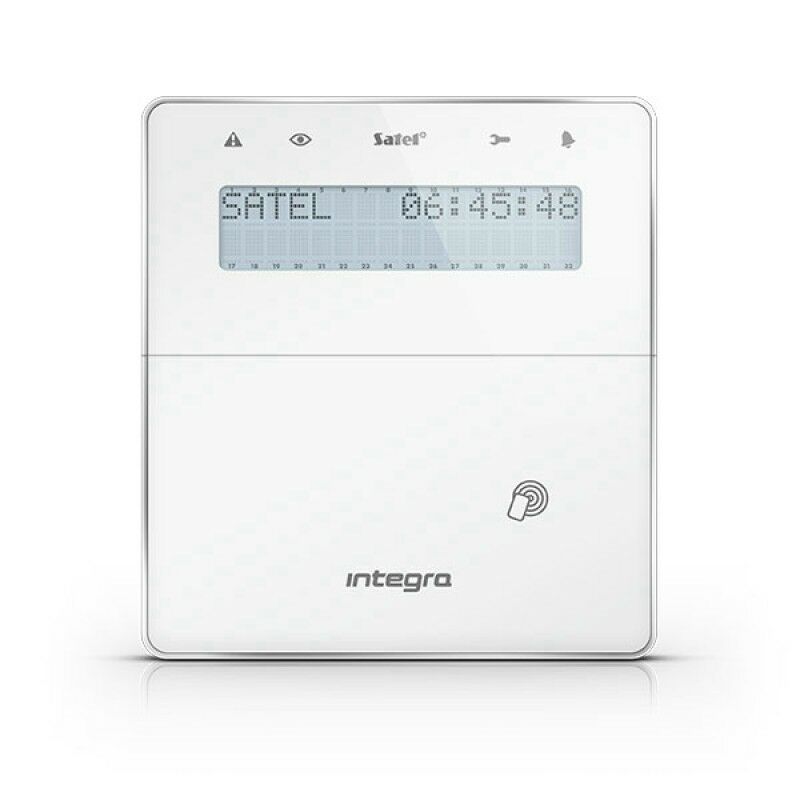 SATEL INT-KWRL2-WSW Vezeték nélküli LCD kezelő INTEGRA központokhoz; kártyaolvasóval és lenyíló bill