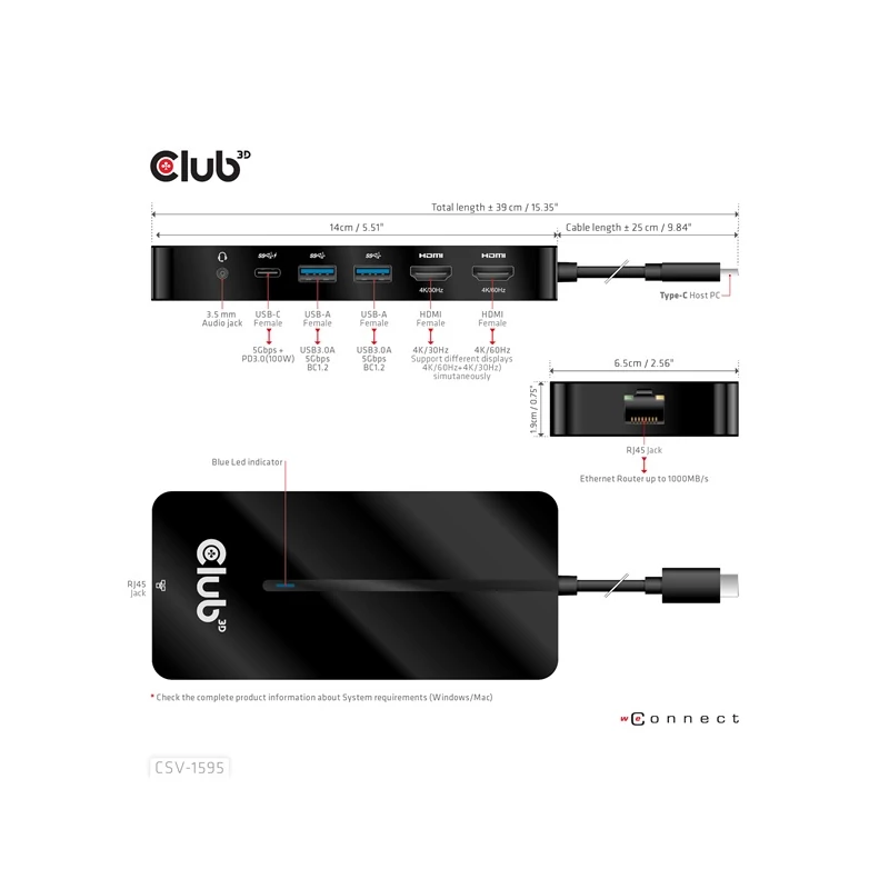 CLUB 3D CSV-1595 USB Hub
