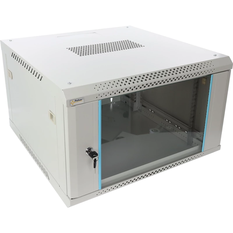 PULSAR RWA666-G 19" 6U 600x600 fali rack szekrény; lapraszerelt; szürke; könnyített kialakítás