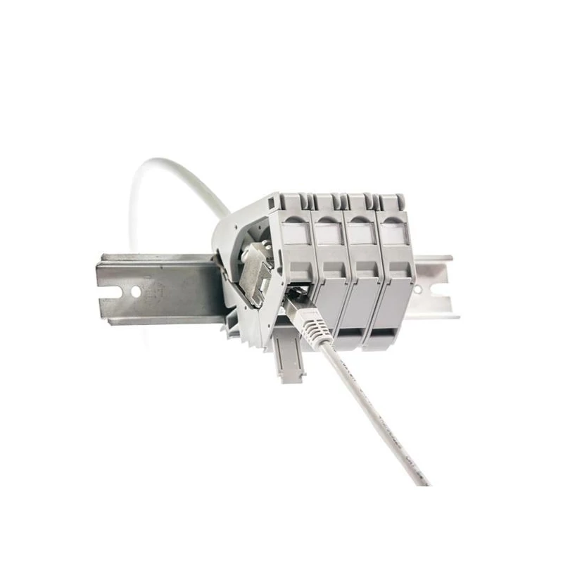 KELINE HN-DIN-C6AS DIN sínre szerelhető aljzat, Kategória 6A, 1xRJ45/s csatlakozóval