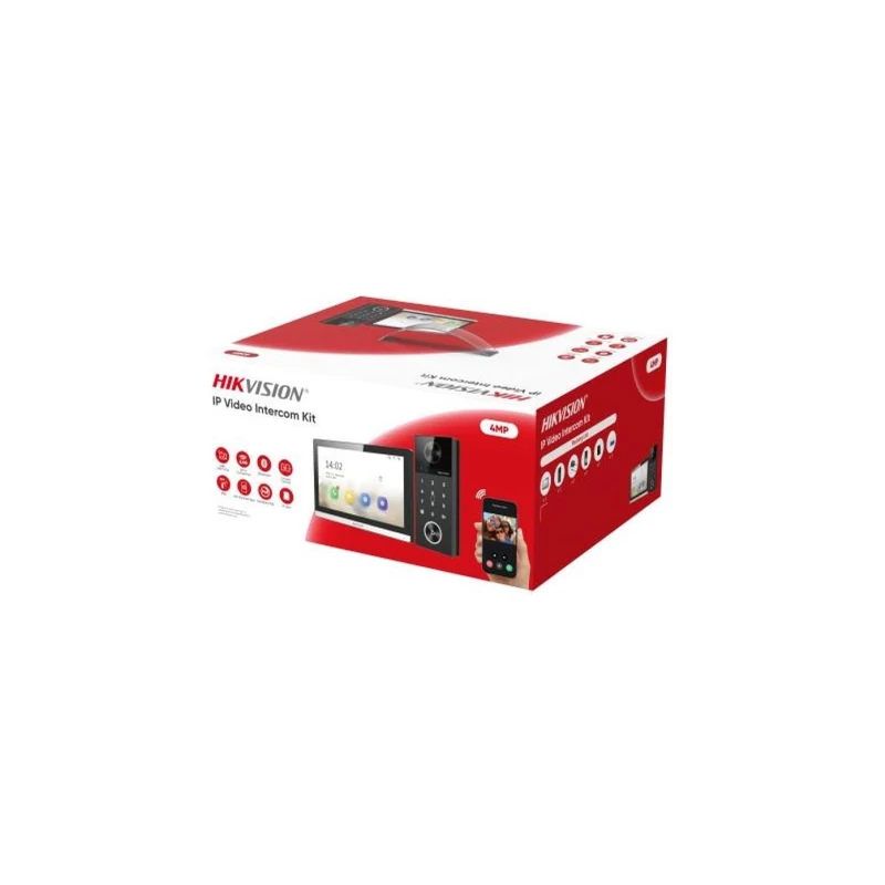 HIKVISION DS-KIS612-P Egylakásos IP video-kaputelefon szett;DS-KH6350-WTE1+DS-KV6124-WBE1+2db PSU+SD