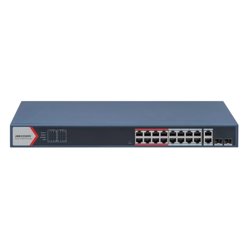 HIKVISION DS-3E1318P-EI (B) 18 portos PoE switch ; 16 PoE + 2 kombinált uplink port; smart menedzsel