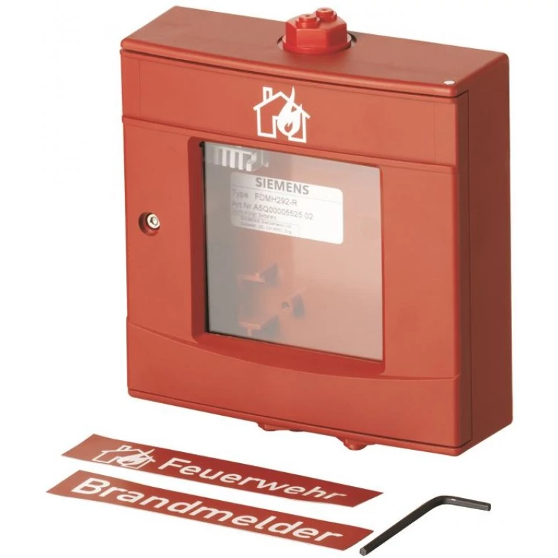 SIEMENS FDMH292-R Kézi jelzésadó ház; robusztus kivitelű; piros