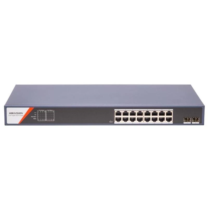 HIKVISION DS-3E1518P-SI-16P2F 18 portos Gbit PoE switch ; 16 PoE + 2 SFP uplink port; smart menedzse