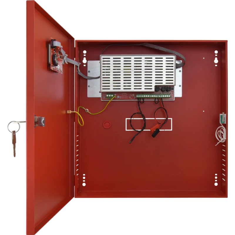 PULSAR EN54C-3A17LCD Szünetmentesíthető tápegység tűz- és füstjelző rendszerekhez; 27,6V / 3A / 2x17