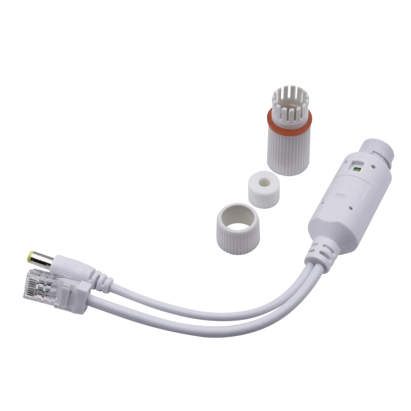 NESTRON NOS-11E-12D-W 12V PoE splitter, PoE bemenet / 12VDC+10/100 Ethernet kimenet; max. 30W; IP67