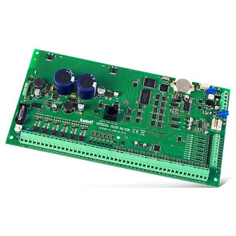 SATEL INTEGRA 128 Plus 16-128 zónás riasztóközpont-alaplap; 32 partíció; 16-128 kimenet; telefonkomm