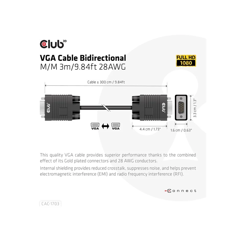 CLUB 3D CAC-1703 Kábel