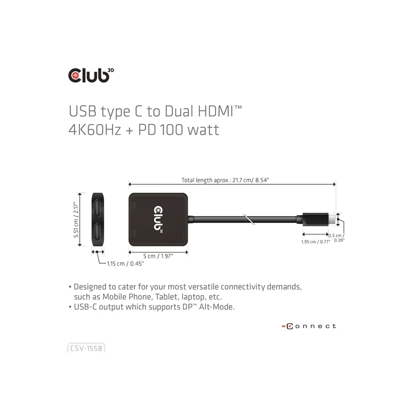 CLUB 3D CSV-1558 MST Hub