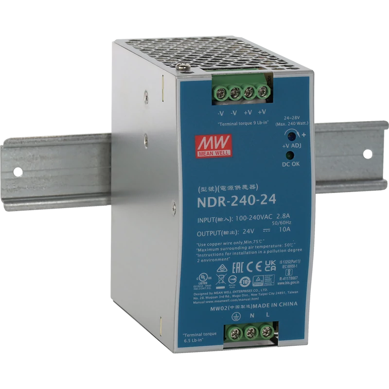 PULSAR NDR-240-24 NDR 24V/240W/10A DIN sínes tápegység