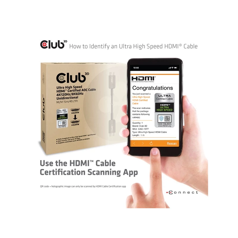 CLUB 3D CAC-1377 Kábel