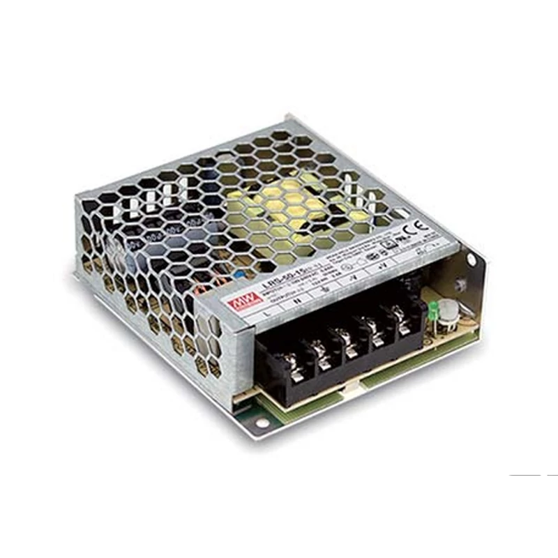 MEAN WELL LRS-50-12 Kapcsolóüzemű tápegység; 12V; 4.2A; 50W; Sasszira szerelhető