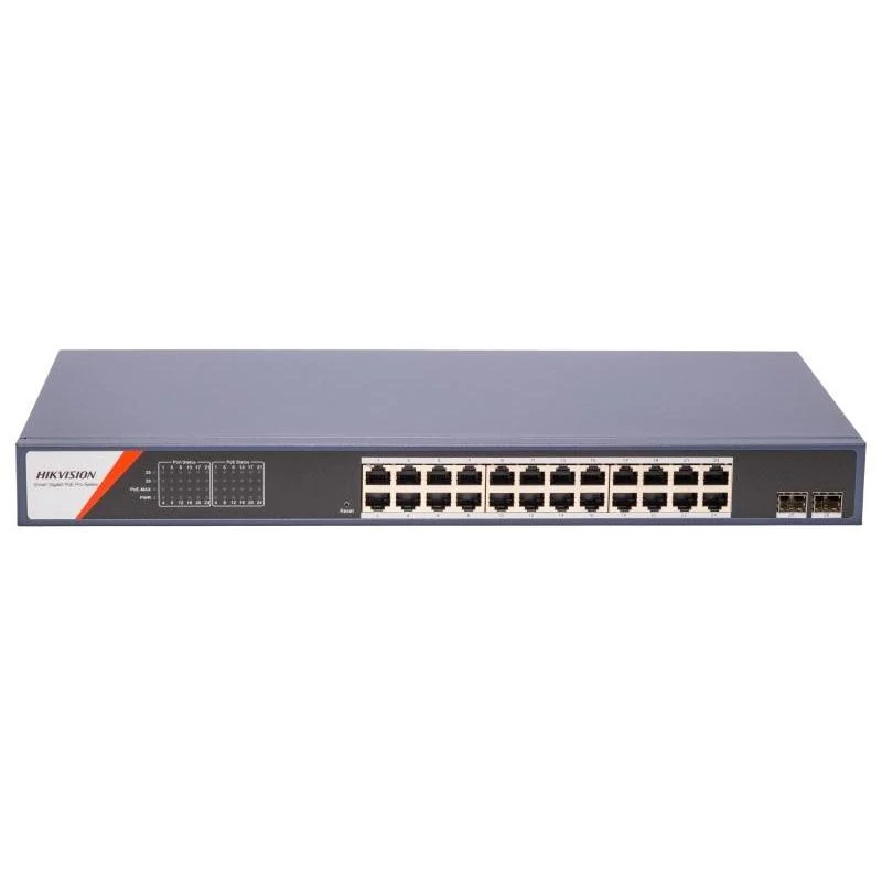HIKVISION DS-3E1526P-SI-24P2F 26 portos Gbit PoE switch ; 24 PoE + 2 SFP uplink port; smart menedzse