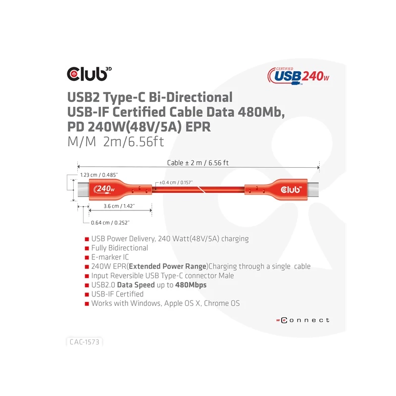 CLUB 3D CAC-1573 Kábel