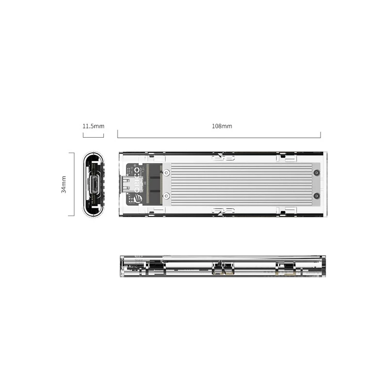 ORICO ORICO-TCM2-C3-BK-BP Külső M.2 ház - TCM2-C3-BK/19/