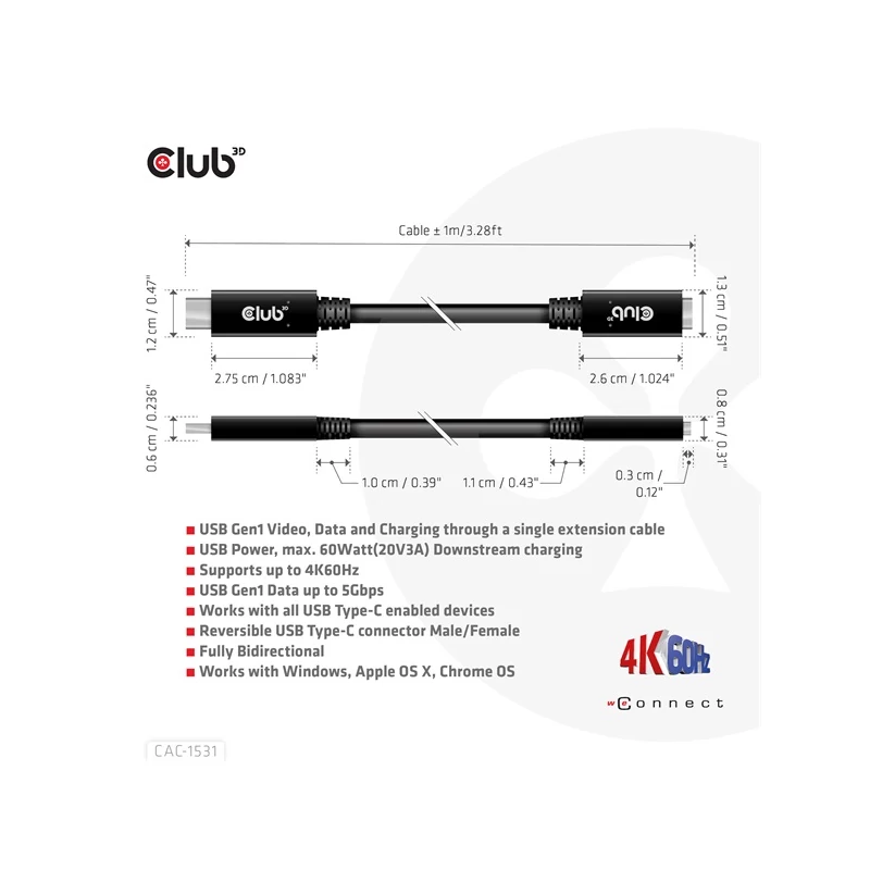 CLUB 3D CAC-1531 Kábel