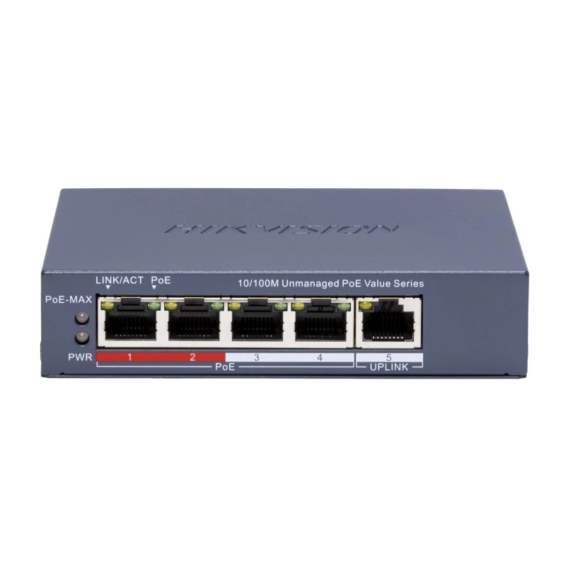 HIKVISION DS-3E0105P-E/M (C) 5 portos PoE switch ; 4 PoE + 1 uplink port; nem menedzselhető