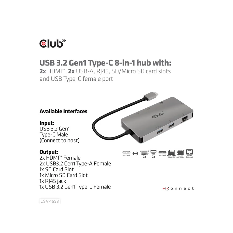 CLUB 3D CSV-1593 USB Hub