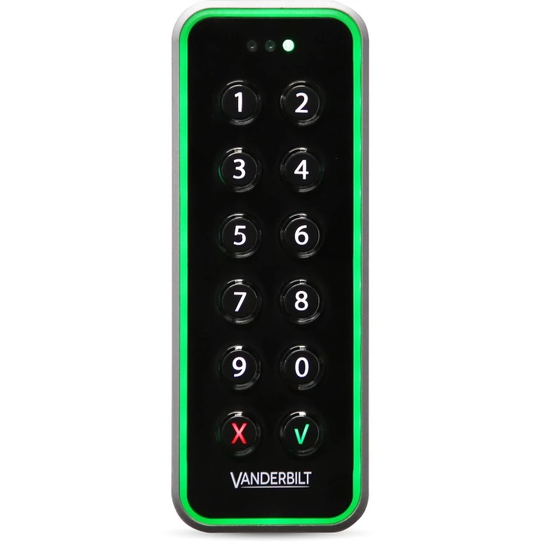 ACRE-VANDERBILT VR50M-MF NGCR Mullion kódzáras kártyaolvasó; OSDP és Wiegand; Mifare EV1 és EV2; keskeny kivitel