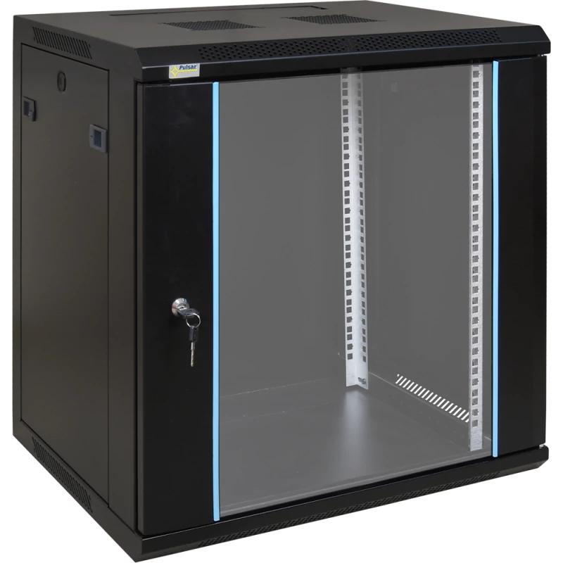 PULSAR RW1264 19" 12U 600x450 fali rack szekrény; készre szerelt; fekete