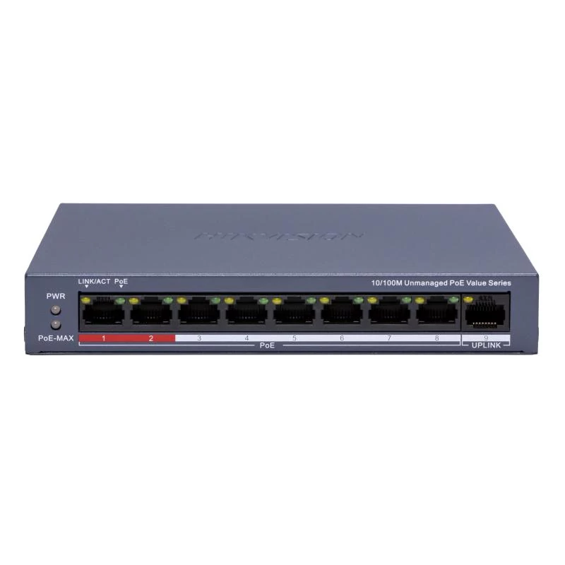 HIKVISION DS-3E0109P-E/M (C) 9 portos PoE switch ; 8 PoE + 1 uplink port; nem menedzselhető