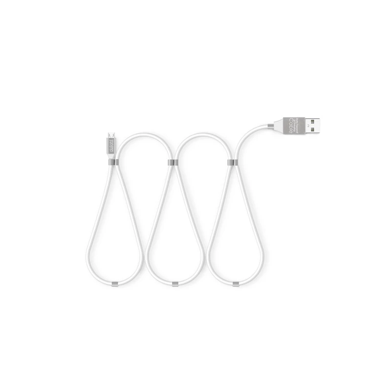 DELIGHT 55446M-WH kábel - MicroUSB mágneses adat és töltőkábel, 2A, 1,2m, fehér