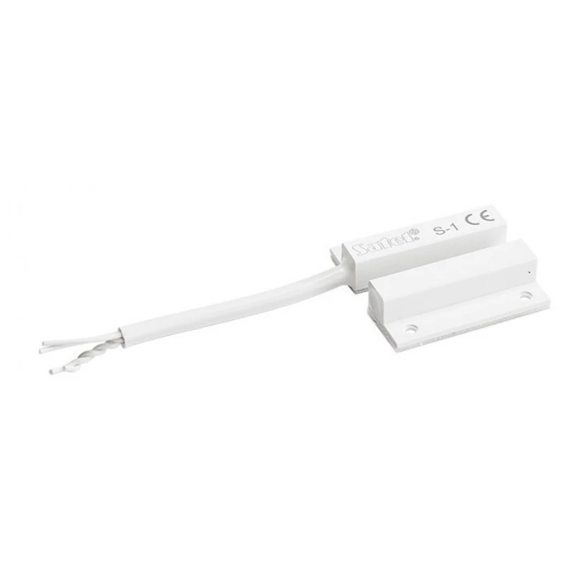 SATEL S-1 Mágneses nyitásérzékelő; felületre szerelhető; szabotázs áramkörrel; 24.2x7.2 mm; fehér