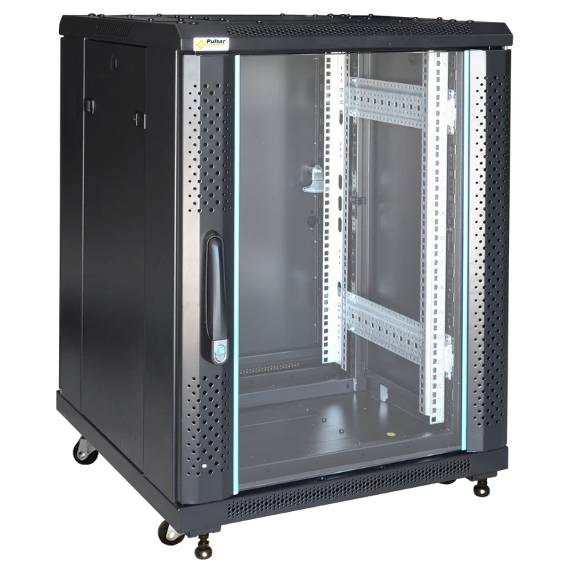 PULSAR ZRS1566 19" 15U 600x600 álló rack szekrény; készre szerelt; fekete