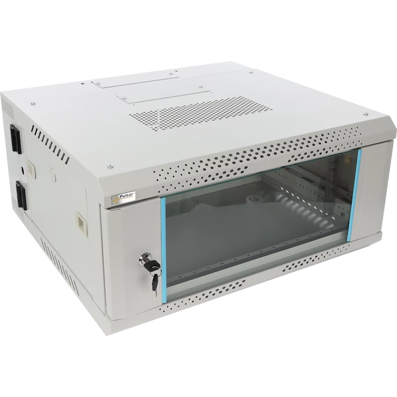 PULSAR RWDA465-G 19" 4U 600x550 fali rack szekrény; kiforgatható; lapraszerelt; szürke; könnyített k