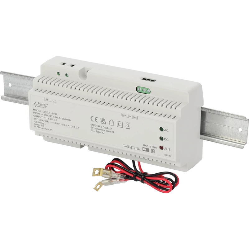 PULSAR DING2-12V3A 13,8V/3,5A DIN sínre szerelhető kapcsolóüzemű szünetmentesíthető tápegység; Grade
