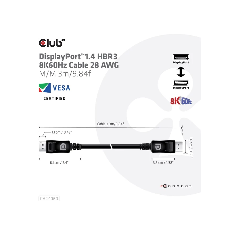 CLUB 3D CAC-1060 Kábel
