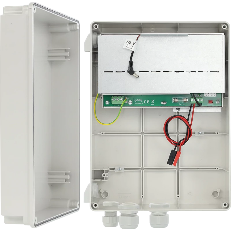 PULSAR SWBH-60 Kültéri doboz PoE switchekhez; szünetmentesíthető; 52VDC/7Ah/60W; IP44; 240x308x