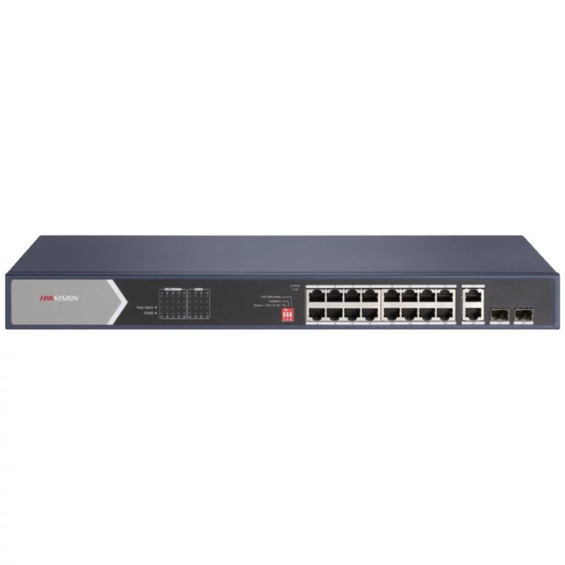 HIKVISION DS-3E0520HP-E 20 portos Gbit PoE switch ; 12 PoE+ / 4 HiPoE / 2 RJ45 + 2 SFP uplink port