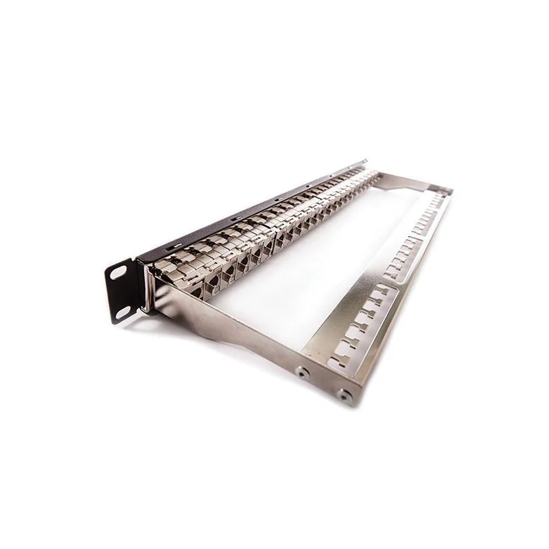 KELINE KEP-CEA-S-10G Patch panel , Kategória 6A, 24xRJ45/s,fekete, csatlakozókkal, 1U