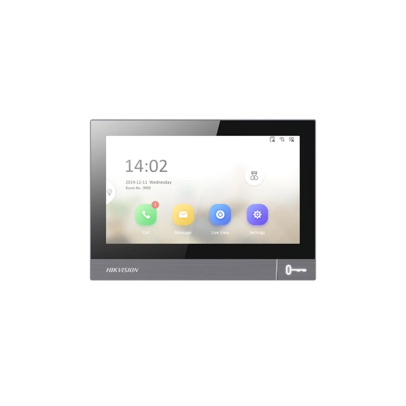 HIKVISION DS-KH8381-WTE1/Flush IP video-kaputelefon beltéri egység; 7" IPS kijelző; 1024x600 felbont