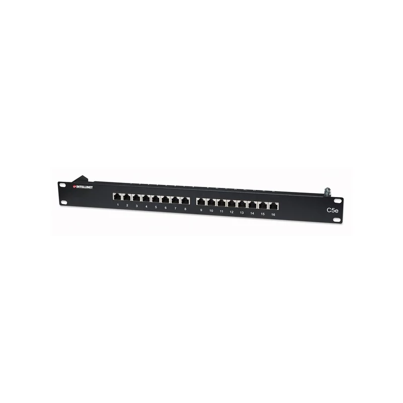 MANHATTAN 513470 Patch panel - CAT5e FTP árnyékolt patch panel, 16 portos, 1U, Fekete