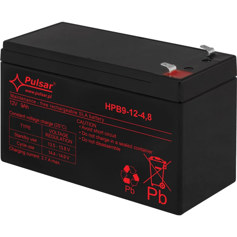 PULSAR HPB9-12-4.8 Akkumulátor 12V 9Ah; HPB széria; T1 csatlakozó