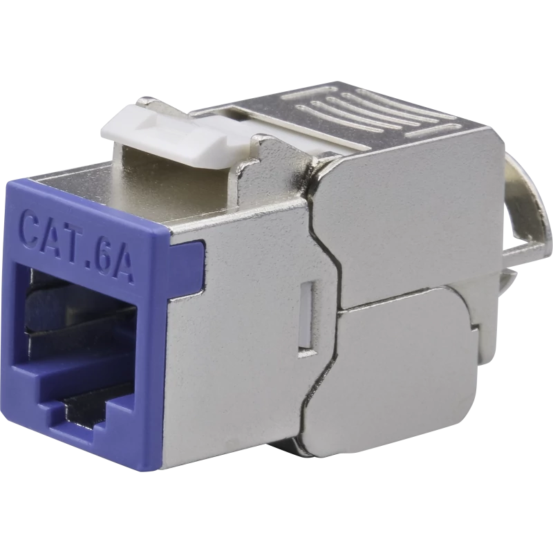 NESTRON NPN-KEY-1C6SF-180WT-BL Keystone STP csatlakozó; Cat6A; 180°; szerszám nélkül szerelhető; kék