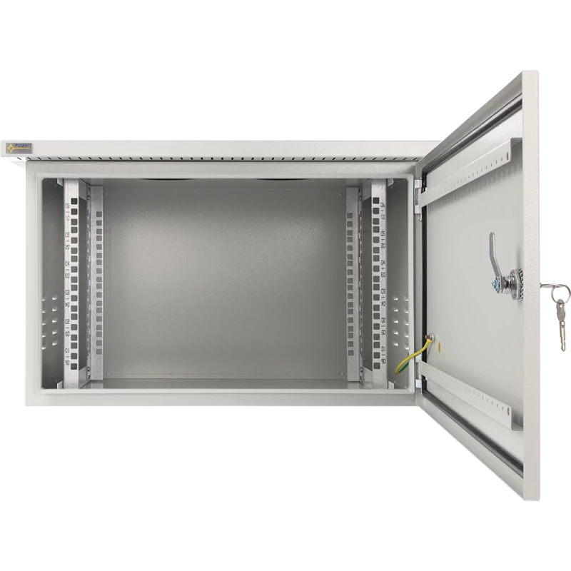 PULSAR RK664-G 19" 6U 600x400 fali rack szekrény; készre szerelt; vandálbiztos; szürke
