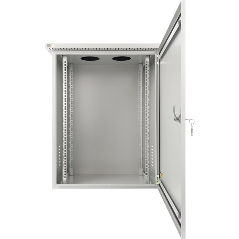 PULSAR RK1564-G 19" 15U 600x400 fali rack szekrény; készre szerelt; vandálbiztos; szürke